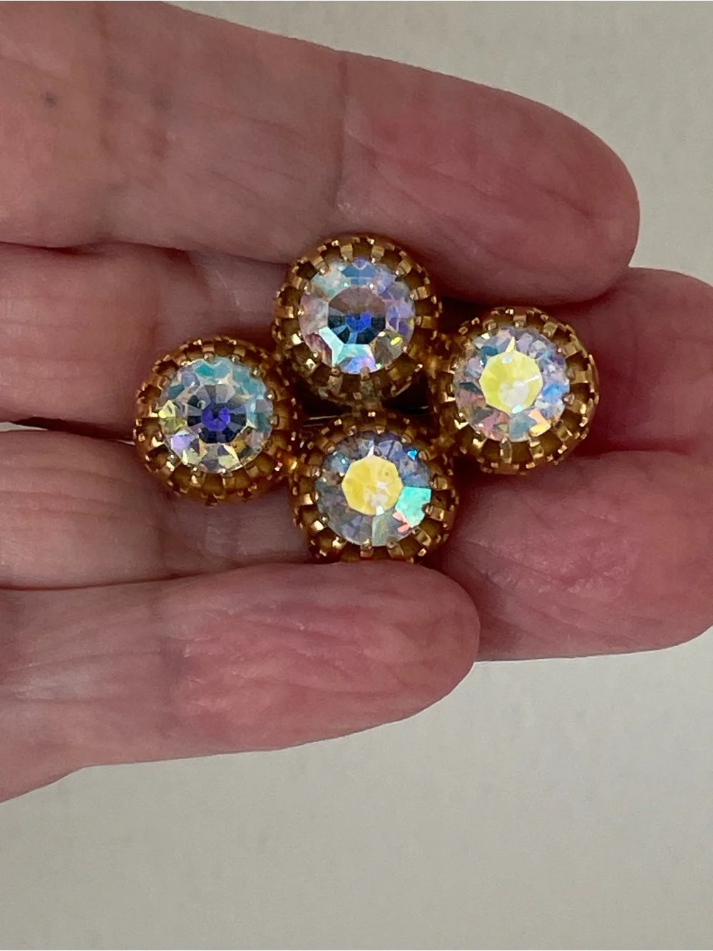 Vintage Aurora Borealis Cluster Pin Brooch Made in Austria